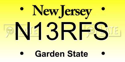 N13RFS New Jersey License Plate