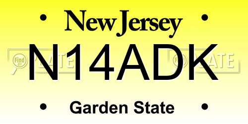 N14ADK New Jersey License Plate