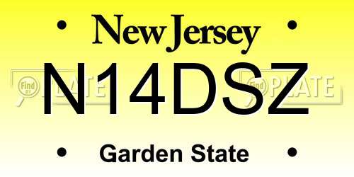 N14DSZ New Jersey License Plate