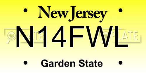 N14FWL New Jersey License Plate