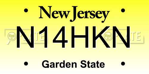 N14HKN New Jersey License Plate