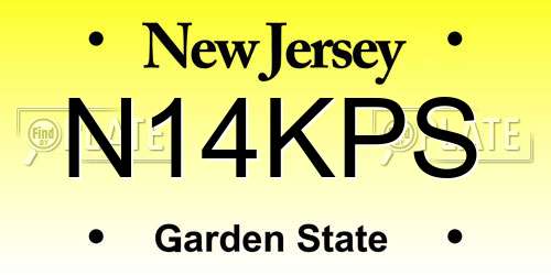 N14KPS New Jersey License Plate