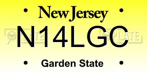 N14LGC New Jersey License Plate