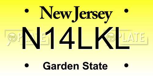N14LKL New Jersey License Plate