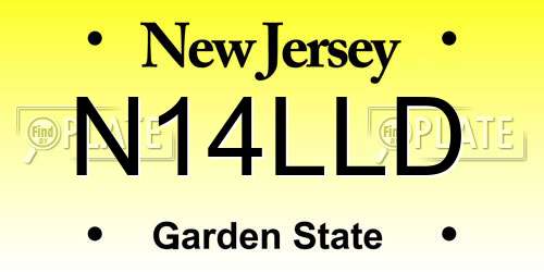 N14LLD New Jersey License Plate