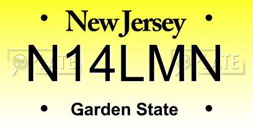 N14LMN New Jersey License Plate