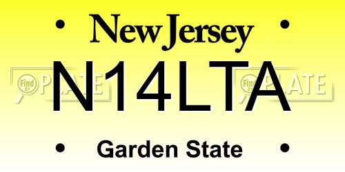 N14LTA New Jersey License Plate