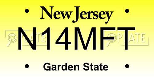 N14MFT New Jersey License Plate