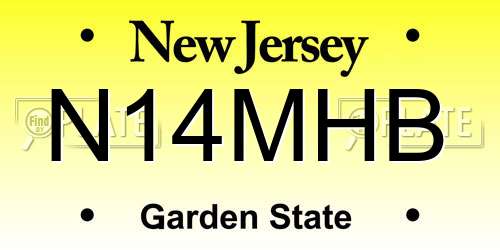 N14MHB New Jersey License Plate