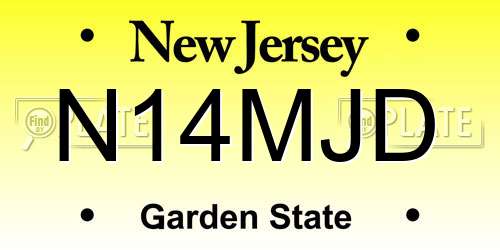 N14MJD New Jersey License Plate