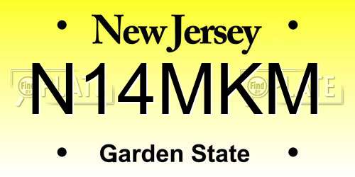 N14MKM New Jersey License Plate