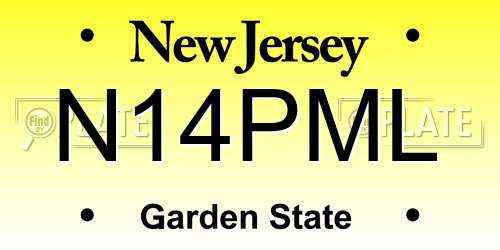 N14PML New Jersey License Plate