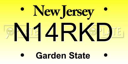 N14RKD New Jersey License Plate
