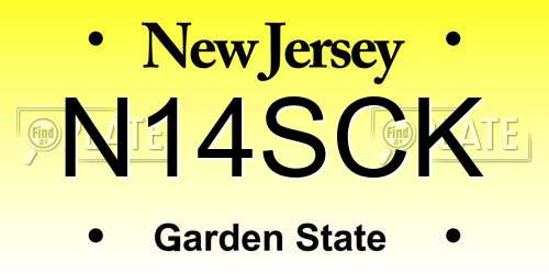 N14SCK New Jersey License Plate