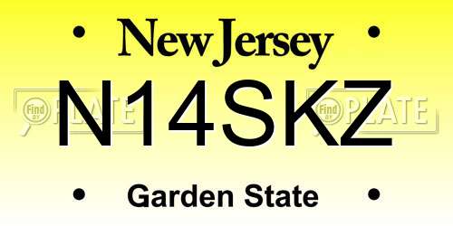 N14SKZ New Jersey License Plate