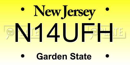 N14UFH New Jersey License Plate