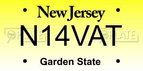 N14VAT New Jersey License Plate