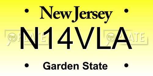 N14VLA New Jersey License Plate