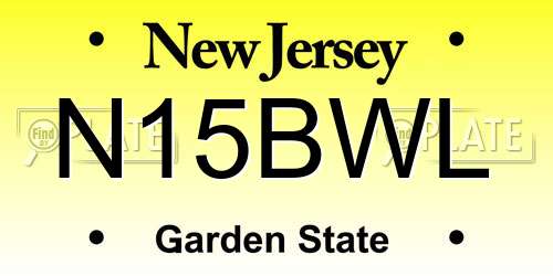N15BWL New Jersey License Plate