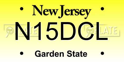 N15DCL New Jersey License Plate