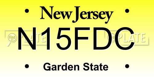 N15FDC New Jersey License Plate