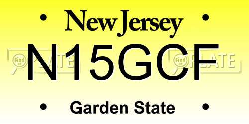 N15GCF New Jersey License Plate