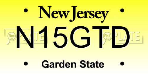 N15GTD New Jersey License Plate