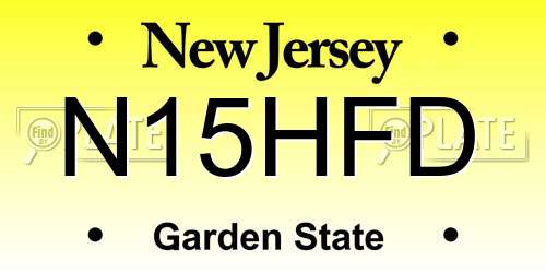 N15HFD New Jersey License Plate