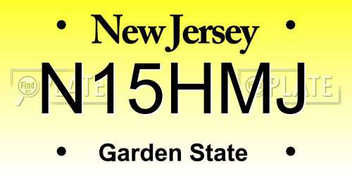 N15HMJ New Jersey License Plate