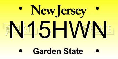 N15HWN New Jersey License Plate