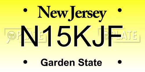 N15KJF New Jersey License Plate