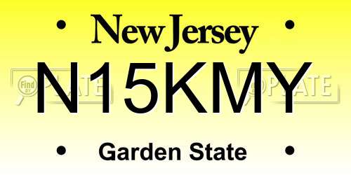 N15KMY New Jersey License Plate