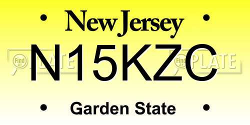 N15KZC New Jersey License Plate