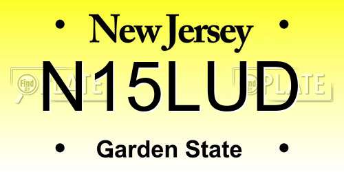 N15LUD New Jersey License Plate