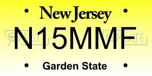 N15MMF New Jersey License Plate