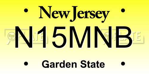 N15MNB New Jersey License Plate
