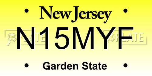 N15MYF New Jersey License Plate