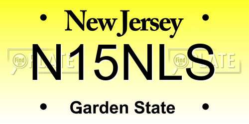 N15NLS New Jersey License Plate