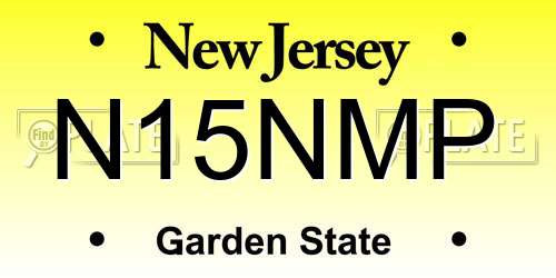 N15NMP New Jersey License Plate