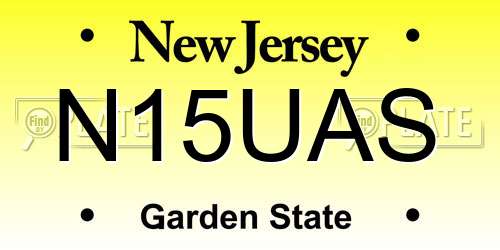 N15UAS New Jersey License Plate