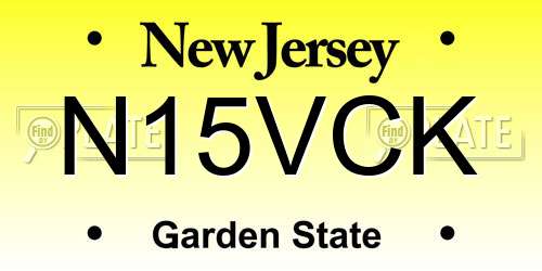N15VCK New Jersey License Plate