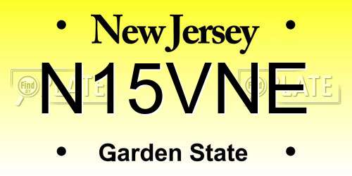 N15VNE New Jersey License Plate