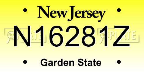 N16281Z New Jersey License Plate