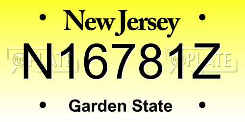 N16781Z New Jersey License Plate