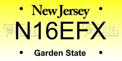 N16EFX New Jersey License Plate