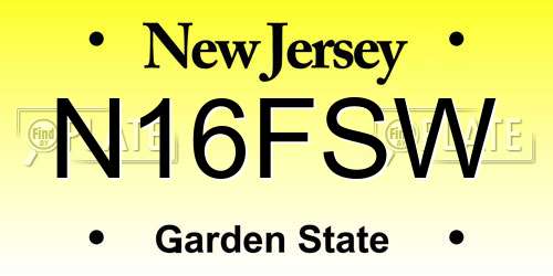 N16FSW New Jersey License Plate