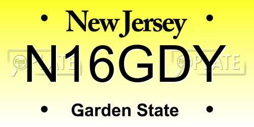 N16GDY New Jersey License Plate