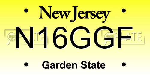 N16GGF New Jersey License Plate