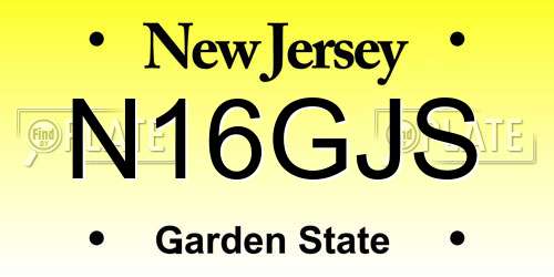 N16GJS New Jersey License Plate