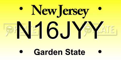 N16JYY New Jersey License Plate